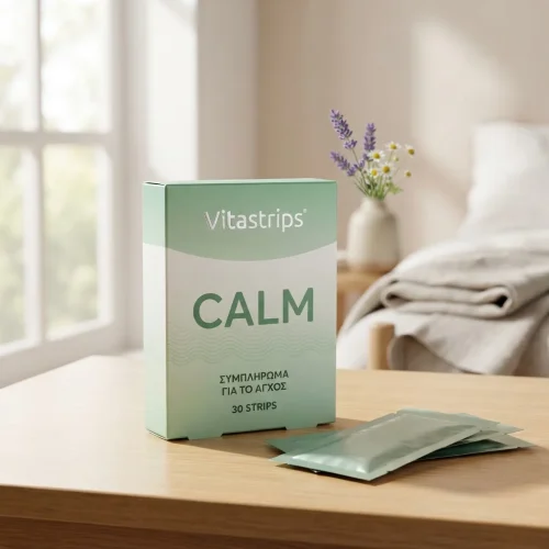 Vitastrips Calm &Sigma;&upsilon;&mu;&pi;&lambda;ή&rho;&omega;&mu;&alpha; &Gamma;&iota;&alpha; &Tau;&omicron; Ά&gamma;&chi;&omicron;&sigmaf; 30 Strips