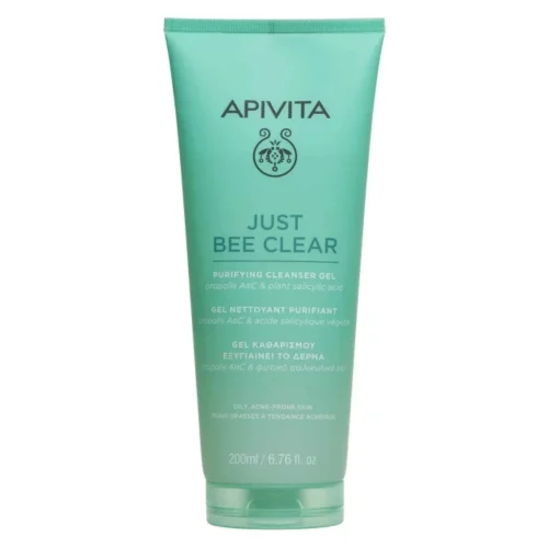 Apivita Just Bee Clear Καθαριστικό Gel Προσώπου για Δέρμα Λιπαρό-με Τάση Ακμής 200ml