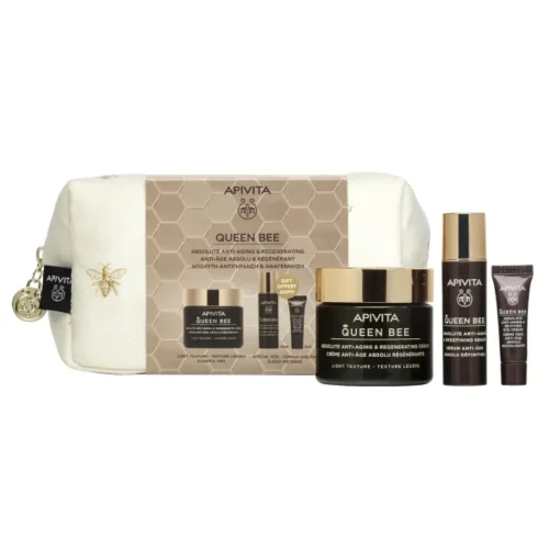 Apivita Promo Queen Bee &Kappa;&rho;έ&mu;&alpha; &Epsilon;&lambda;&alpha;&phi;&rho;&iota;ά&sigmaf; &Upsilon;&phi;ή&sigmaf; 50ml, &Omicron;&rho;ό&sigmaf; 10ml & &Kappa;&rho;έ&mu;&alpha; &Mu;&alpha;&tau;&iota;ώ&nu; 2ml