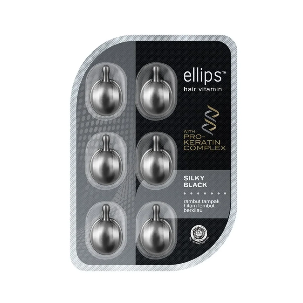 Ellips Silky Black Pro-Keratin Complex Αμπούλες Μαλλιών 6 Τεμ