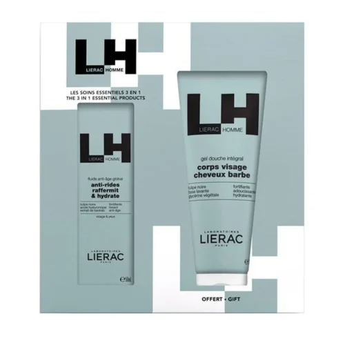 Lierac Homme Promo Fluide Antiage Global Anti-Rides &Lambda;&epsilon;&pi;&tau;ό&rho;&rho;&epsilon;&upsilon;&sigma;&tau;&eta; &Kappa;&rho;έ&mu;&alpha; &mu;&epsilon; &Alpha;&nu;&tau;&iota;&gamma;&eta;&rho;&alpha;&nu;&tau;&iota;&kappa;ή &Delta;&rho;ά&sigma;&eta; 50ml & &Delta;ώ&rho;&omicron; Gel Douche Integral &Alpha;&phi;&rho;ό&lambda;&omicron;&upsilon;&tau;&rho;&omicron; 200ml