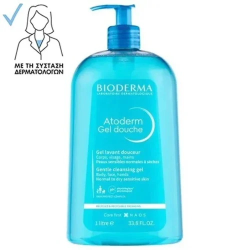 Bioderma Atoderm Gel Douche &Alpha;&pi;&alpha;&lambda;ό &Alpha;&phi;&rho;ό&lambda;&omicron;&upsilon;&tau;&rho;&omicron; &Gamma;&iota;&alpha; &Kappa;&alpha;&nu;&omicron;&nu;&iota;&kappa;ό &Pi;&rho;&omicron;&sigmaf; &Xi;&eta;&rho;ό &Epsilon;&upsilon;&alpha;ί&sigma;&theta;&eta;&tau;&omicron; &Delta;έ&rho;&mu;&alpha; 1L
