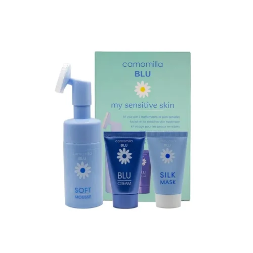 Camomilla Blu My Sensitive Skin Set &mu;&epsilon; &Alpha;&phi;&rho;ό &Kappa;&alpha;&theta;&alpha;&rho;&iota;&sigma;&mu;&omicron;ύ &Pi;&rho;&omicron;&sigma;ώ&pi;&omicron;&upsilon; 100ml, &Mu;ά&sigma;&kappa;&alpha; &Pi;&rho;&omicron;&sigma;ώ&pi;&omicron;&upsilon; &gamma;&iota;&alpha; &Theta;&rho;έ&psi;&eta; 30ml & &Kappa;&rho;έ&mu;&alpha; &Epsilon;&pi;&alpha;&nu;ό&rho;&theta;&omega;&sigma;&eta;&sigmaf; &alpha;&pi;ό &Xi;&eta;&rho;ό&tau;&eta;&tau;&alpha; 30ml