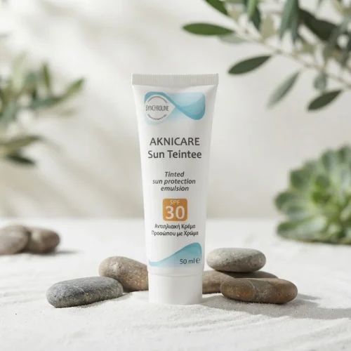 Synchroline Aknicare Sun Teintee SPF30 &Alpha;&nu;&tau;&iota;&eta;&lambda;&iota;&alpha;&kappa;ή &Kappa;&rho;έ&mu;&alpha; &Pi;&rho;&omicron;&sigma;ώ&pi;&omicron;&upsilon; &mu;&epsilon; &Chi;&rho;ώ&mu;&alpha; 50ml