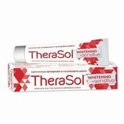 Therasol Whitening & Sensitive &Omicron;&delta;&omicron;&nu;&tau;ό&kappa;&rho;&epsilon;&mu;&alpha; &gamma;&iota;&alpha; &Epsilon;&upsilon;&alpha;ί&sigma;&theta;&eta;&tau;&alpha; &Delta;ό&nu;&tau;&iota;&alpha; , &Lambda;&epsilon;ύ&kappa;&alpha;&nu;&sigma;&eta; & &Pi;&lambda;ά&kappa;&alpha; 75ml