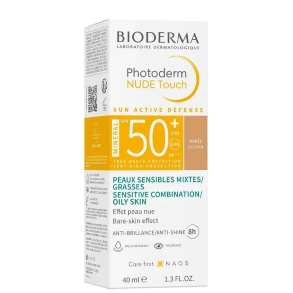 Bioderma photoderm nude touch mineral spf50+ golden, 40ml