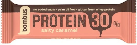 Bombus Protein &Mu;&pi;ά&rho;&alpha; &mu;&epsilon; 30% &Pi;&rho;&omega;&tau;&epsilon;ΐ&nu;&eta; & &Gamma;&epsilon;ύ&sigma;&eta; Salty Caramel 50gr