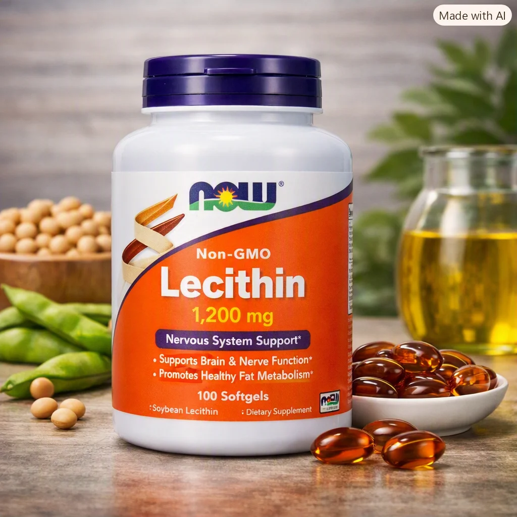 Now Foods Non GMO Lecithin 1200mg, 100softgels