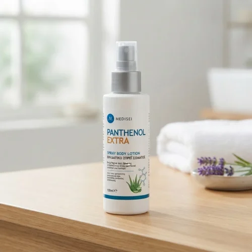 Medisei Panthenol Extra Spray Body Lotion, &Epsilon;&nu;&upsilon;&delta;&alpha;&tau;&iota;&kappa;ό &Sigma;&pi;&rho;έ&iota; &Sigma;ώ&mu;&alpha;&tau;&omicron;&sigmaf; 100ml