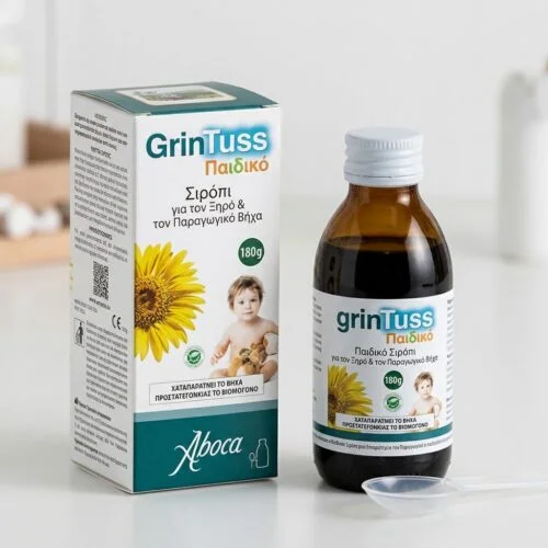 &Alpha;boca GrinTuss &Pi;&alpha;&iota;&delta;&iota;&kappa;ό &Sigma;&iota;&rho;ό&pi;&iota; &gamma;&iota;&alpha; &tau;&omicron;&nu; &Xi;&eta;&rho;ό & &tau;&omicron;&nu; &Pi;&alpha;&rho;&alpha;&gamma;&omega;&gamma;&iota;&kappa;ό &Beta;ή&chi;&alpha; 180g