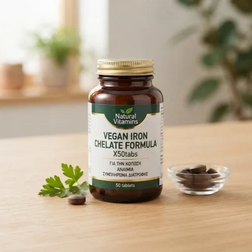 Vegan Iron Chelate Formula x50tabs- Natural Vitamins