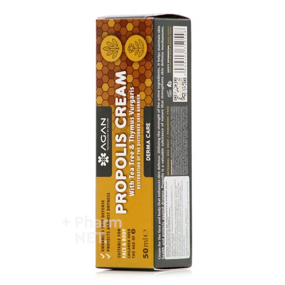Agan Propolis Cream (50ml) - Κρέμα Πρόπολης με Τεϊόδεντρο & Θυμάρι, Αποκατάσταση Δερματικού Φραγμού