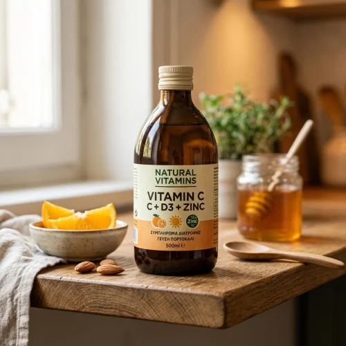 Natural Vitamins Vitamin C + D3 + Zinc, 500ml