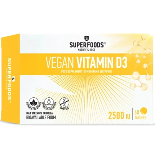 Superfoods Vitamin D3 Vegan 2500IU, 60tabs