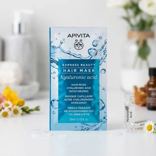 Apivita Express Beauty Hair Mask Hyaluronic Acid 20ml - Μάσκα Μαλλιών Για Ενυδάτωση Με Υαλουρονικό Οξύ