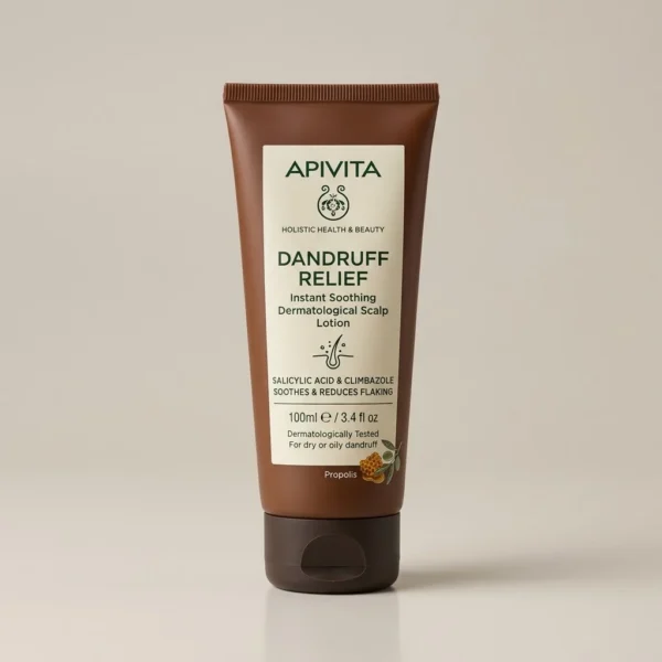 Apivita Dandruff Relief Instant Soothing Dermatological Scalp Lotion, Δερματολογική Λοσιόν Άμεσης Ανακούφισης για Ξηρή & Λιπαρή Πιτυρίδα 100ml