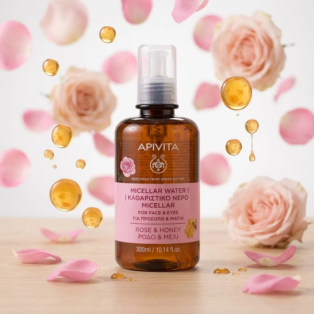 Apivita Micellar Water Νερό Καθαρισμού για Πρόσωπο & Μάτια Τριαντάφυλλο - Μέλι 300ml