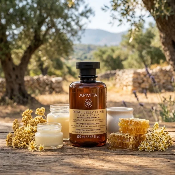 Apivita Royal Jelly Elixir Revitalizing Shampoo, Σαμπουάν Αναζωογόνησης για Μαλλιά & Τριχωτό με Βασιλικό Πολτό 250ml