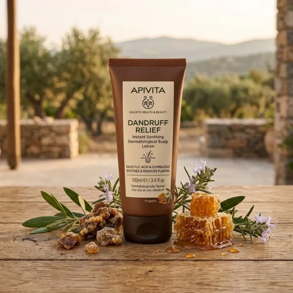 Apivita Dandruff Relief Instant Soothing Dermatological Scalp Lotion, Δερματολογική Λοσιόν Άμεσης Ανακούφισης για Ξηρή & Λιπαρή Πιτυρίδα 100ml