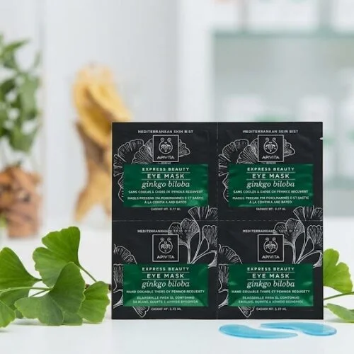 Apivita Express Beauty Eye Mask Ginkgo Biloba &ndash; &Mu;ά&sigma;&kappa;&alpha; &Mu;&alpha;&tau;&iota;ώ&nu; &mu;&epsilon; Ginkgo Biloba &gamma;&iota;&alpha; &Mu;&alpha;ύ&rho;&omicron;&upsilon;&sigmaf; &Kappa;ύ&kappa;&lambda;&omicron;&upsilon;&sigmaf; & &Sigma;&eta;&mu;ά&delta;&iota;&alpha; &Kappa;&omicron;ύ&rho;&alpha;&sigma;&eta;&sigmaf;, 2x2ml